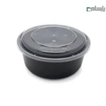 ظرف هات دلیوری گرد 1250 سی سی مشکی-🍱 ظرف هات دلیوری گرد ۱۲۵۰ سی‌سی مشکی | ظرف کاربردی غذا
