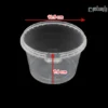 سطل ماکروویوی گرد 610 سی سی شفاف-ابعاد