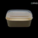 ظرف یکبارمصرف کاغذی مستطیل درب شفاف-📦 ظرف کاغذی مستطیل درب شفاف | بسته‌بندی غذای سالم