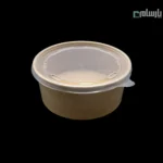 ظرف کاسه کرافت 40 انس مشکی با درب تخت-🥣 کاسه کرافت ۴۰ اونس کرم با درب تخت | مناسب سالاد و سوپ