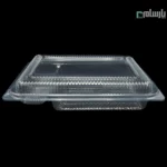 ظرف یکبار مصرف باکس ۱۰۰۰ چهار خانه - پت-📦 باکس ۱۰۰۰ چهارخانه پت | مناسب غذا و میوه