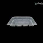ظرف یکبار مصرف 8 خانه درب لولایی-پت-ظرف ۸ خانه درب لولایی پت | بسته‌بندی غذاهای ترکیبی