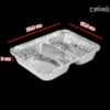 ظرف یکبار مصرف آلومینیومی پارسه دو خانه مرغی کوچک سبز کد 222-ابعاد