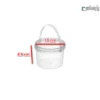 سطل یکبار مصرف ماکروویو 610 سی سی دسته دار شفاف-ابعاد