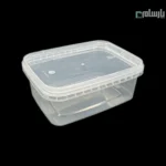 ظرف یکبار مصرف مستطیل ماکروفری 400 سی سی شفاف پولاد پویش – 🥡 ظرف مستطیل شفاف 400cc پولاد پویش | مناسب ماکروویو