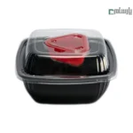 ظرف یکبار مصرف مشکی کد M800 مهرپارسا با درب سس کاپ مثلثی