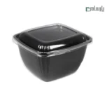 ظرف یکبار مصرف مشکی مهرپارسا کد M800 با درب ساده – 🍛 ظرف سالاد مشکی M800 مهرپارسا | همراه درب ساده