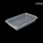 ظرف یکبار مصرف 2200 سی سی شفاف مستطیل ماکروویو پولاد پویش – 🍱 ظرف مستطیل ۲۲۰۰ سی‌سی | ظرف بزرگ غذا