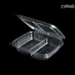 ظرف یکبار مصرف دلی دو خانه شفاف مستطیل پریما - 🍱 ظرف دلی مستطیلی شفاف دو خانه مناسب غذا