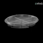 ظرف یکبار مصرف بیضی 4 خانه شفاف پریما - 🍱 ظرف بیضی شفاف چهار خانه مناسب غذا