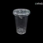 لیوان یکبار مصرف کلاسیک 450 سی سی درب تخت شفاف دهانه 95 پانچ دار
