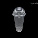 لیوان یکبار مصرف کلاسیک 550 سی سی درب حبابی شفاف دهانه 95 پانچ دار