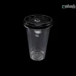 لیوان یکبار مصرف کلاسیک 550 سی سی درب تخت دهانه 95 مشکی پانچ دار