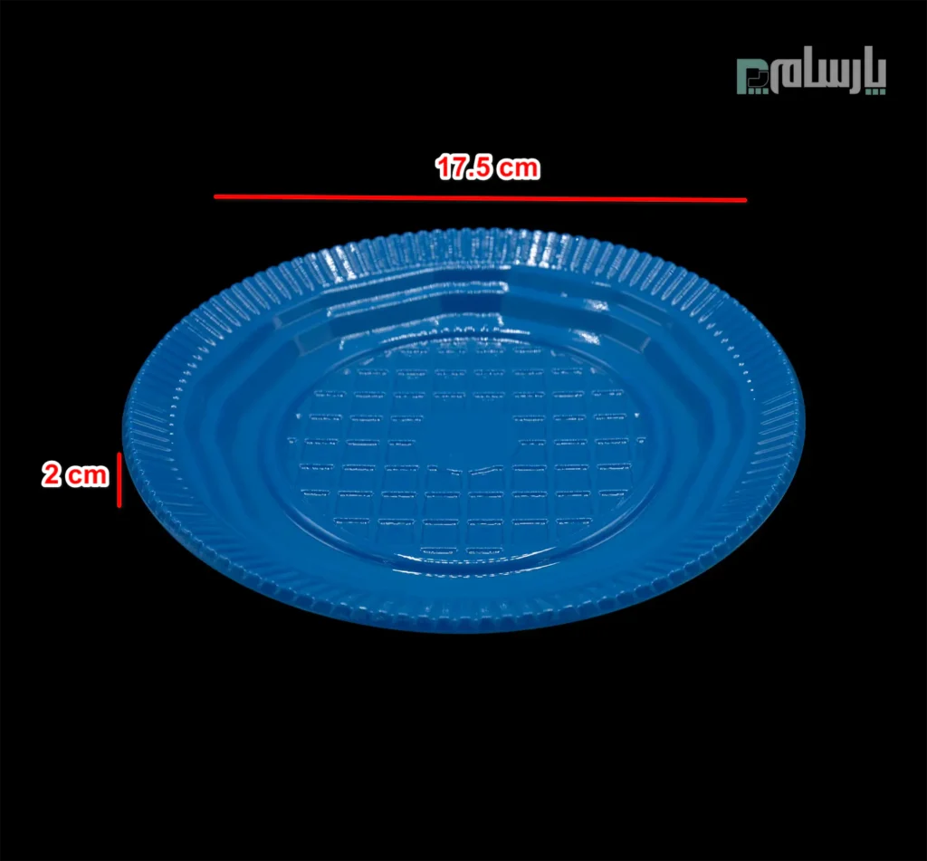 پیش دستی یکبار مصرف آبی-پت-ابعاد