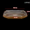 ظرف یکبار مصرف نفیس تک خانه مستطیل طلایی شفاف-پت-ابعاد